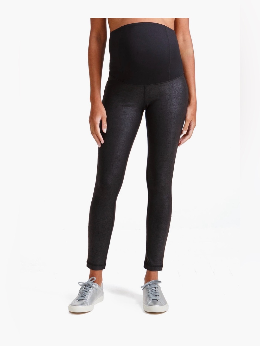 Ingrid & Isabel Black Faux Leather Maternity Leggings
